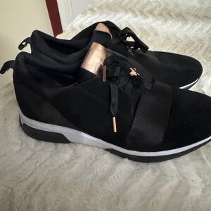 Ted Baker London Black and Rose Gold Sneakers